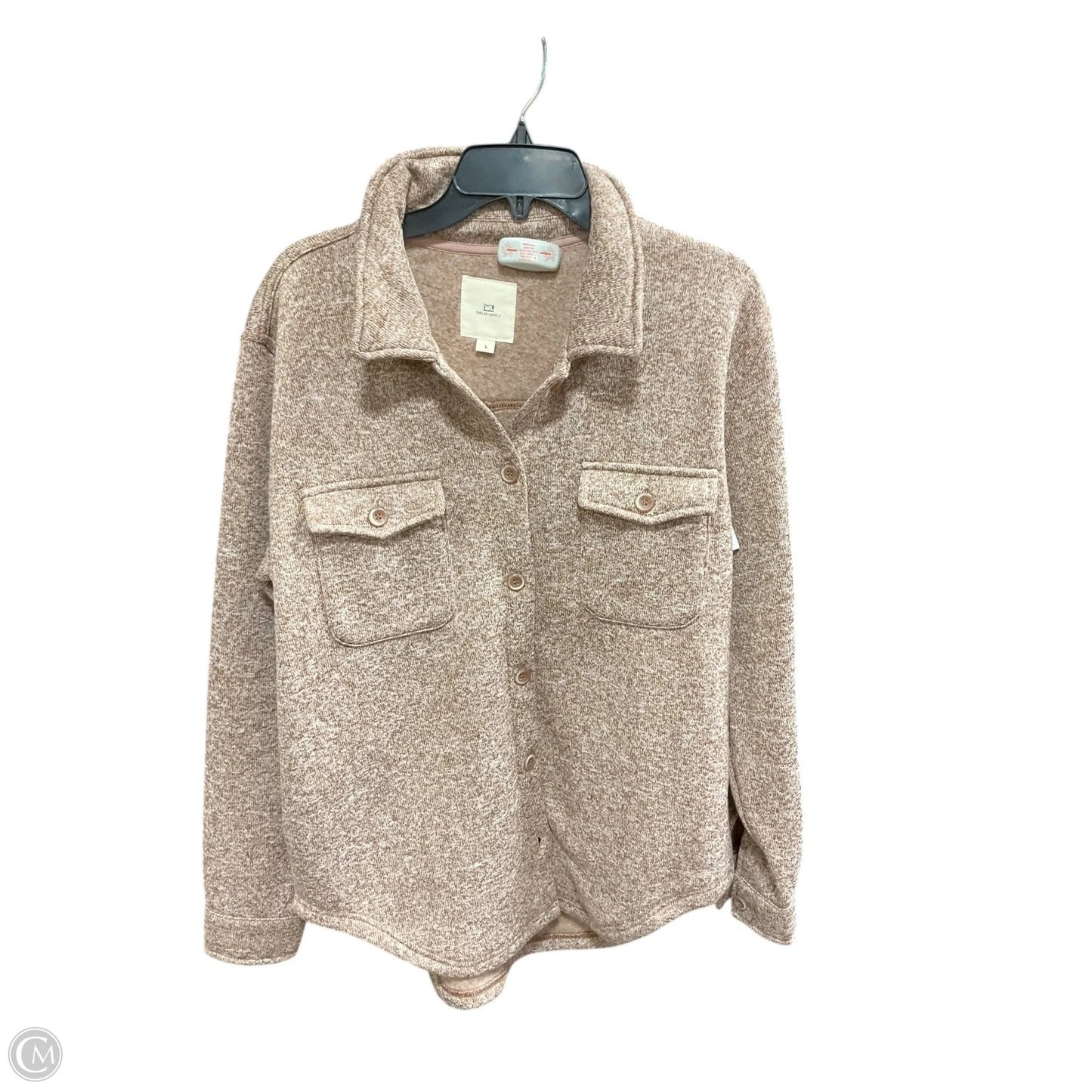 Jacket Shirt By Thread And Supply In Beige, Size: L