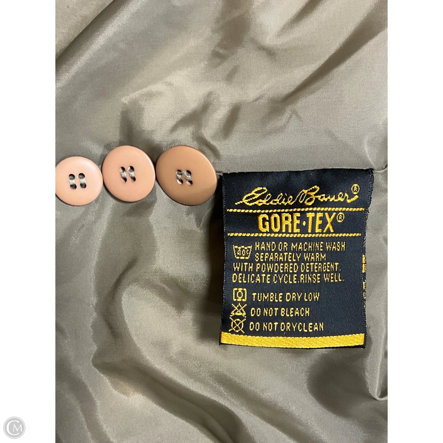 Coat Trench Coat By Eddie Bauer In Tan, Size: M