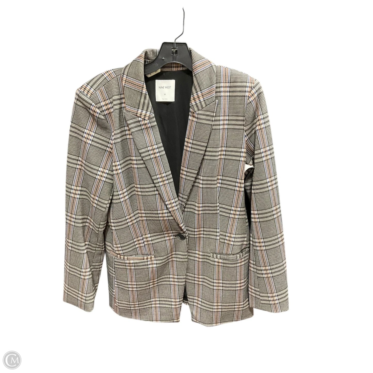Blazer By Nine West In Plaid Pattern, Size: M