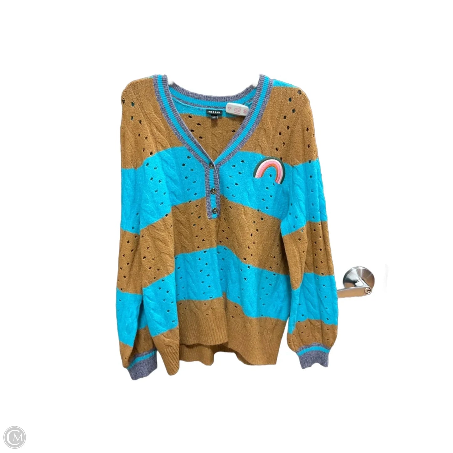 Top Long Sleeve By Torrid In Striped Pattern, Size: Xl