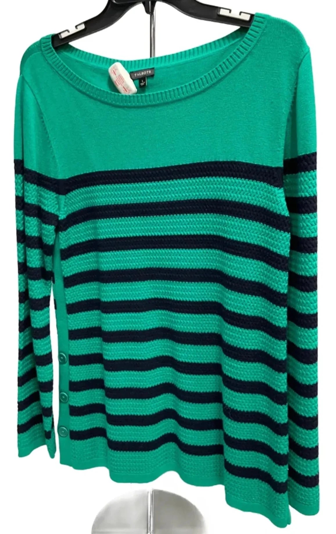 Top Long Sleeve By Talbots In Striped Pattern, Size: L