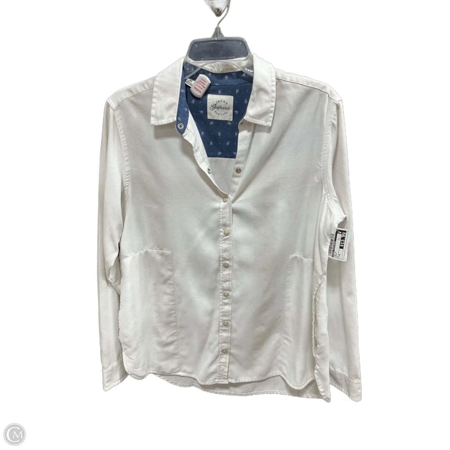 Top Long Sleeve By Jachs Girlfirend In Cream, Size: M