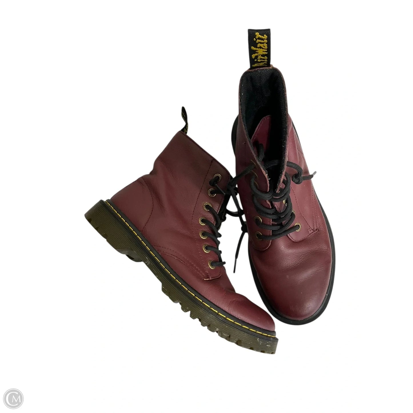 Boots Combat By Dr Martens In Maroon, Size: 10