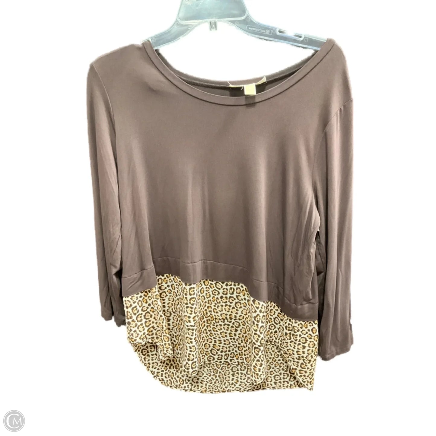 Top Long Sleeve By Michael By Michael Kors In Animal Print, Size: M