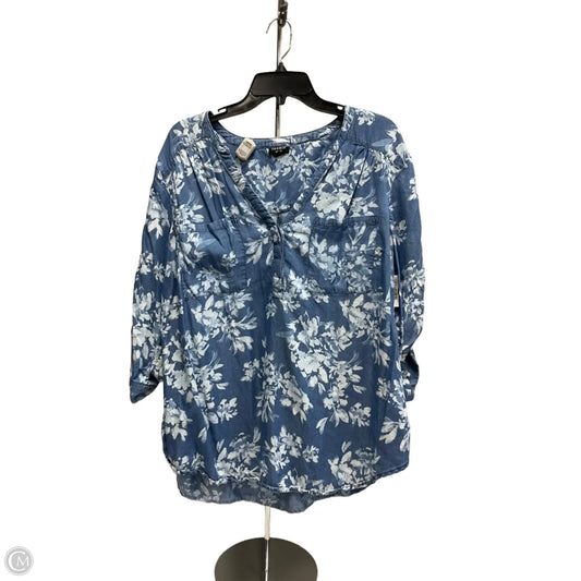 Top 3/4 Sleeve By Torrid In Blue, Size: 1x