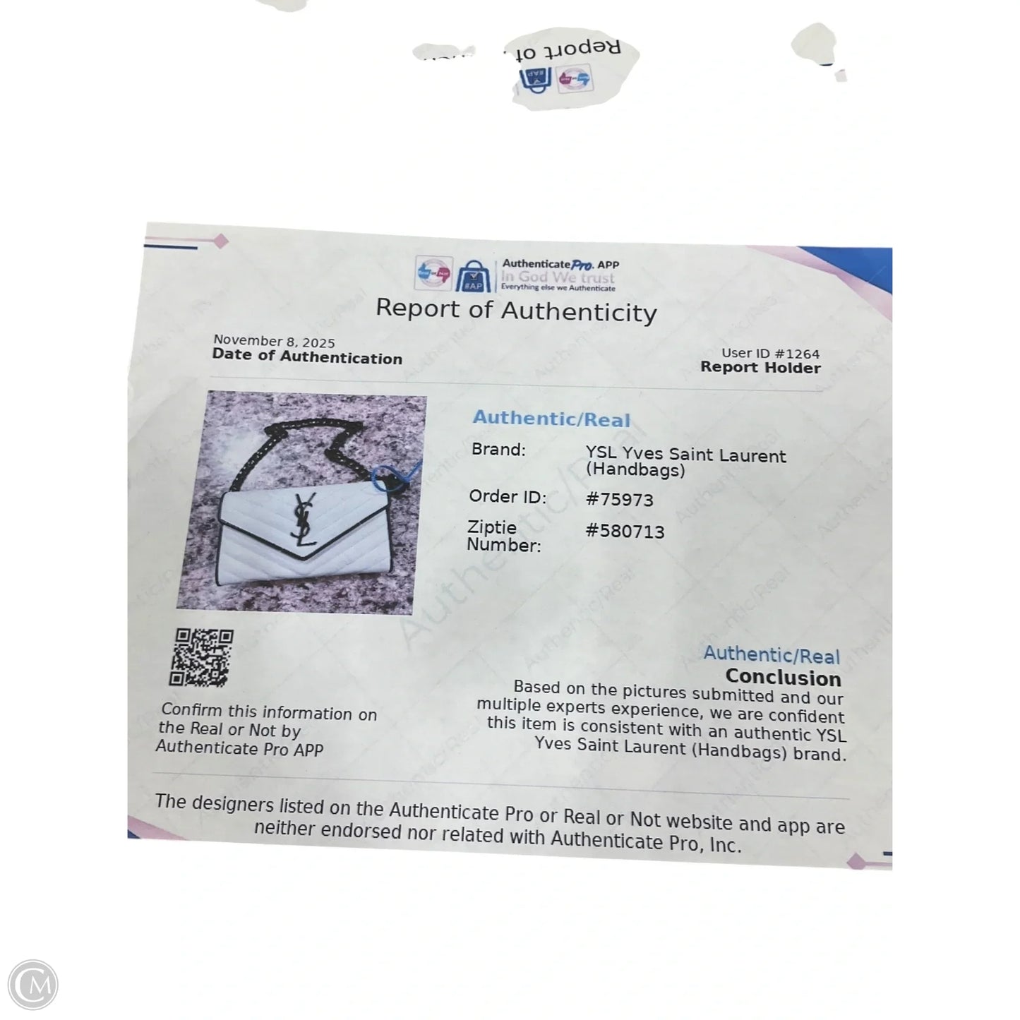 Wallet Luxury Designer By Yves Saint Laurent, Size: Large