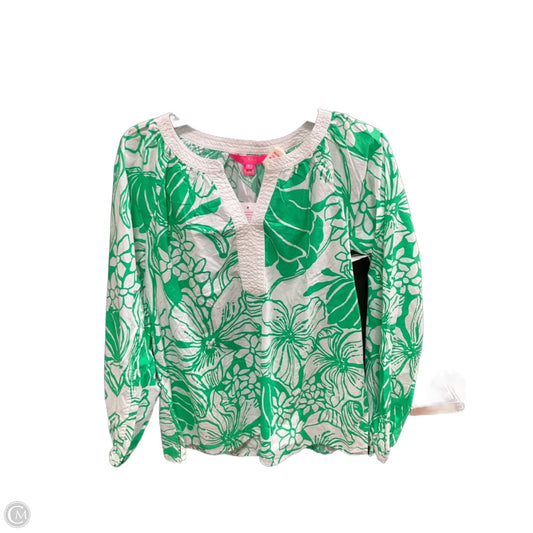 Top Long Sleeve Designer By Lilly Pulitzer In Green, Size: M
