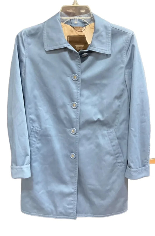 Coat Designer By Coach In Blue, Size: Xs