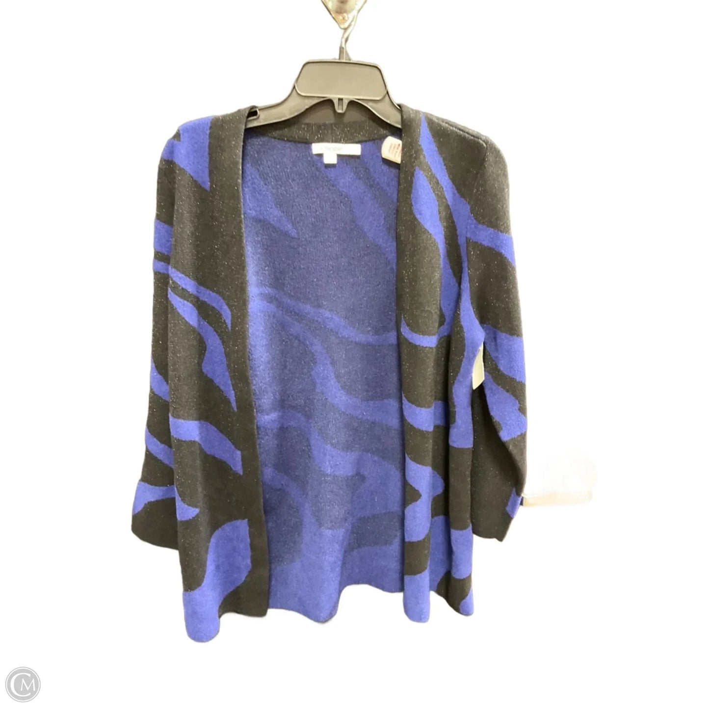 Cardigan By Chicos In Black & Blue, Size: M