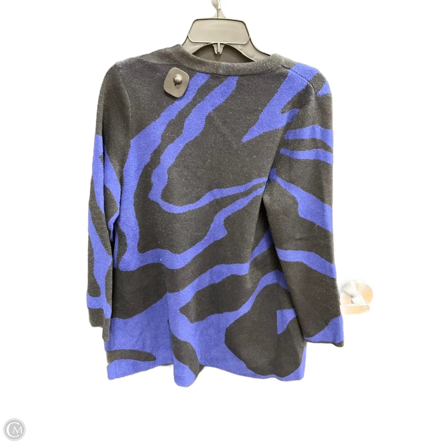 Cardigan By Chicos In Black & Blue, Size: M