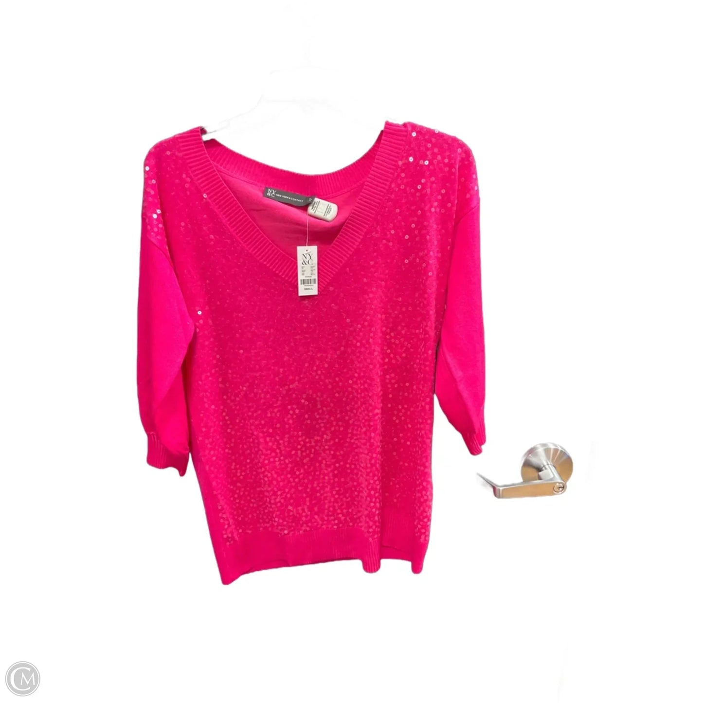 Top Long Sleeve By New York And Co In Pink, Size: S