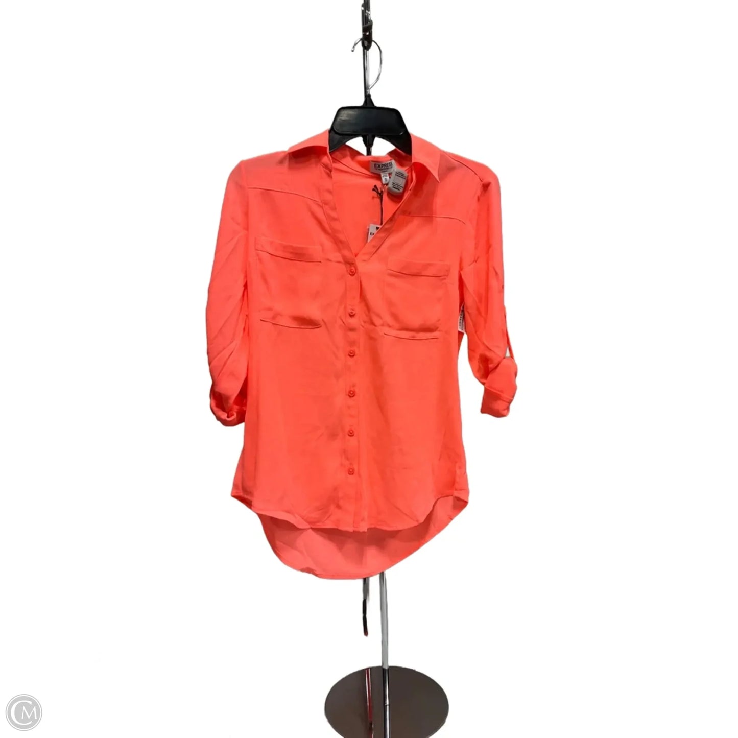 Blouse 3/4 Sleeve By Express In Orange, Size: Xs