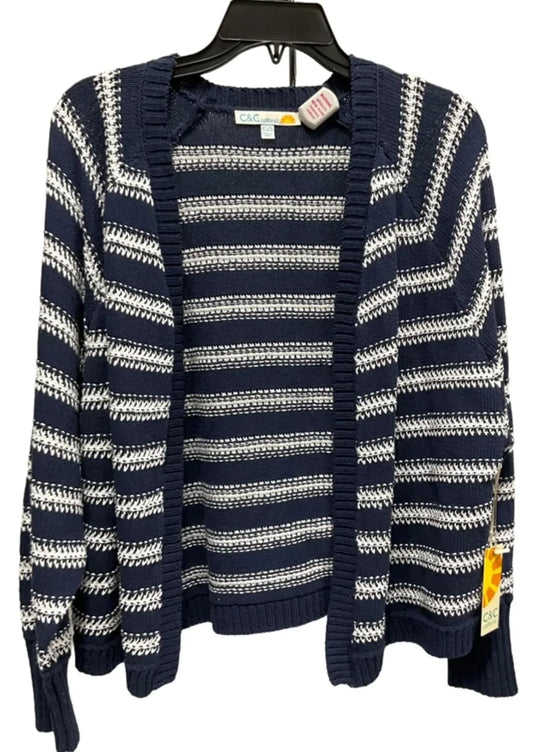 Cardigan By C And C In Blue & White, Size: Xs