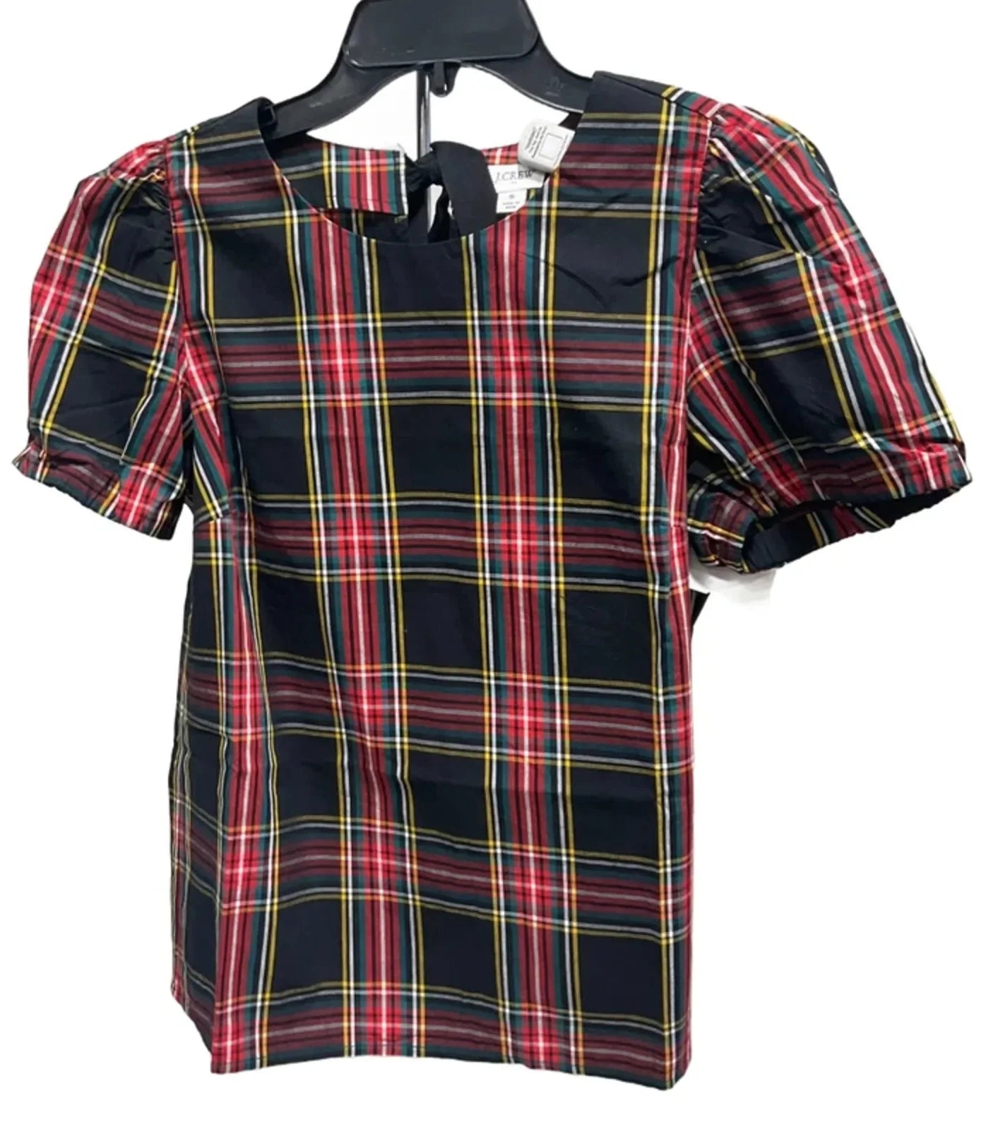 Top Short Sleeve By J. Crew In Plaid Pattern, Size: S