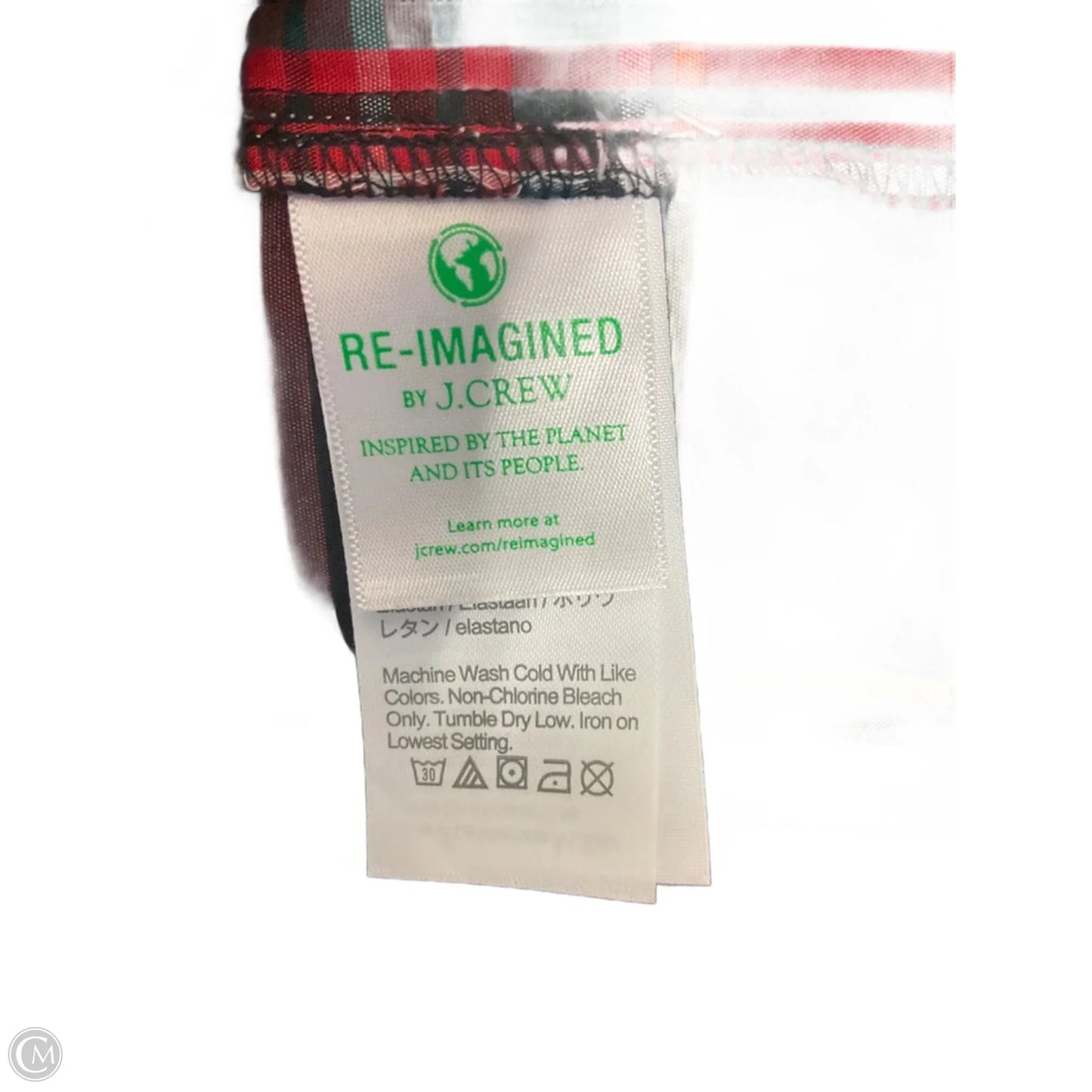 Top Short Sleeve By J. Crew In Plaid Pattern, Size: S