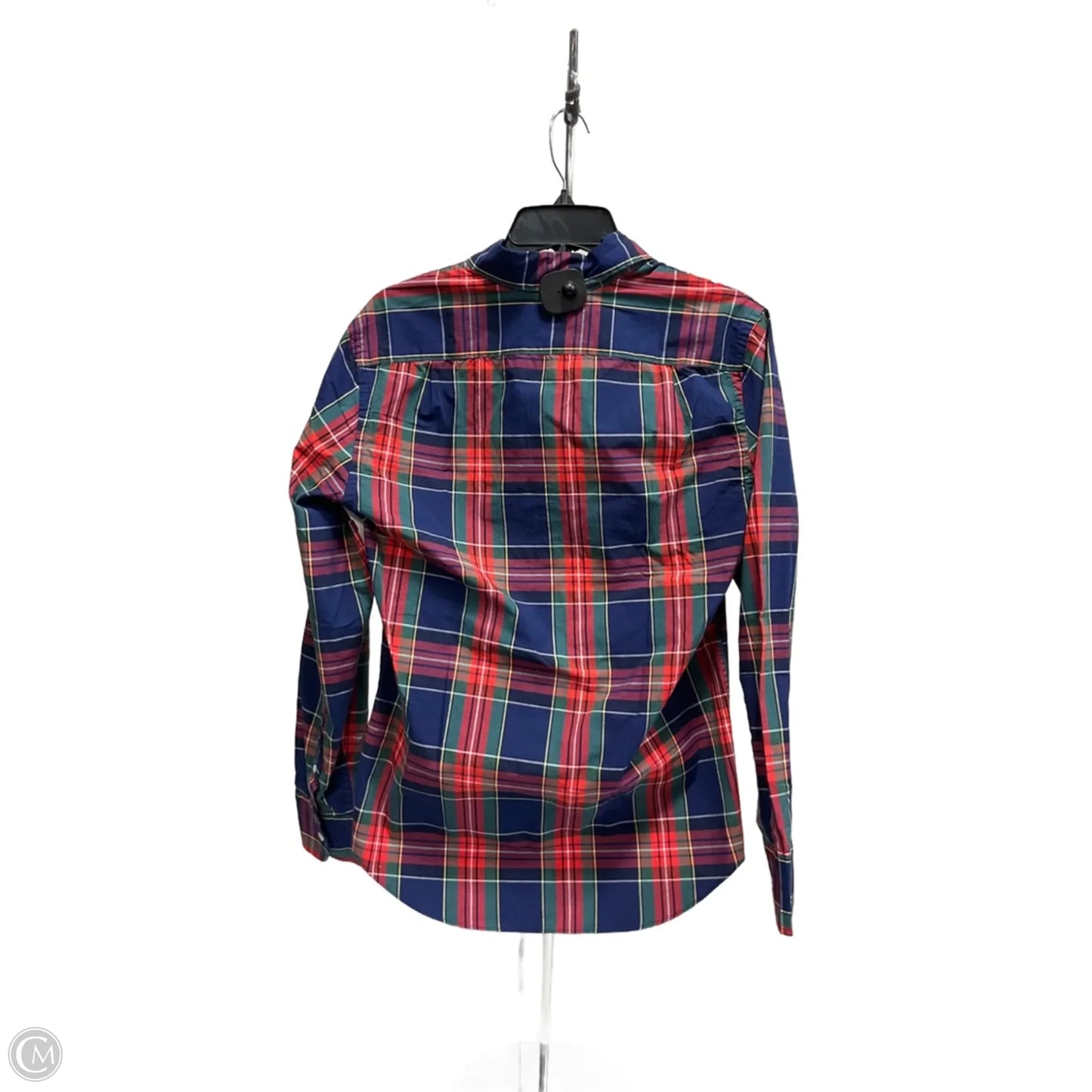 Blouse Long Sleeve By J. Crew In Plaid Pattern, Size: Xs