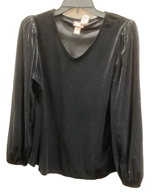 Top Long Sleeve By Chicos In Black, Size: M