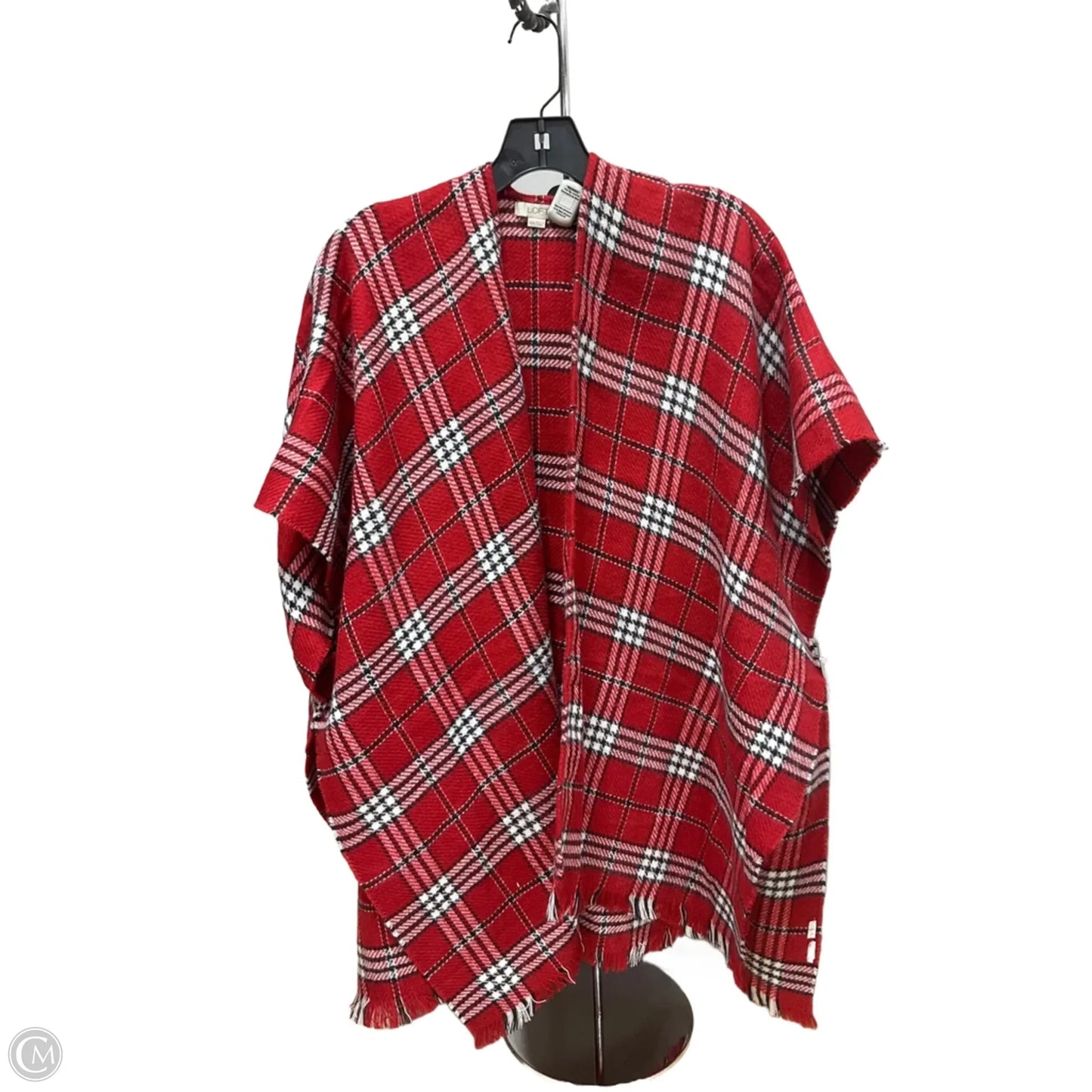 Shawl By Loft In Plaid Pattern, Size: Xs