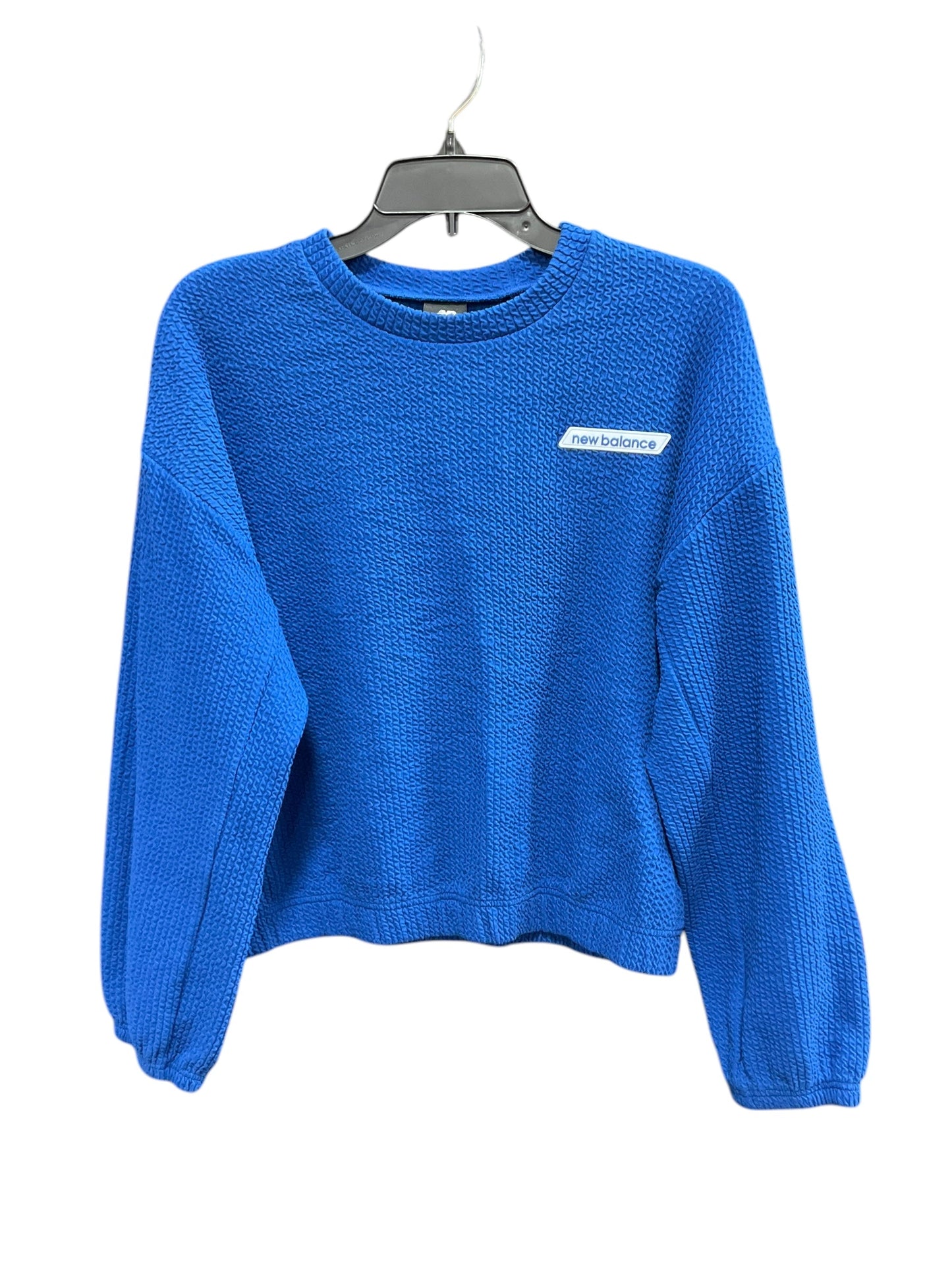 Athletic Top Long Sleeve Crewneck By New Balance In Blue, Size: M