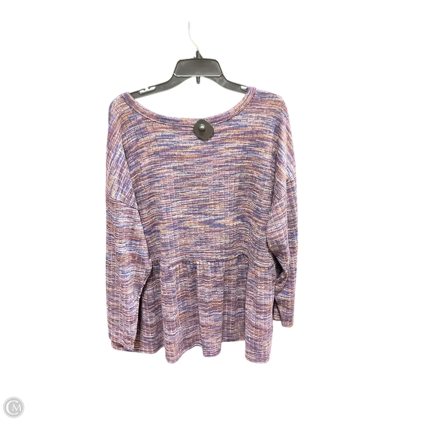 Top Long Sleeve By Maurices In Purple & Tan, Size: 2x