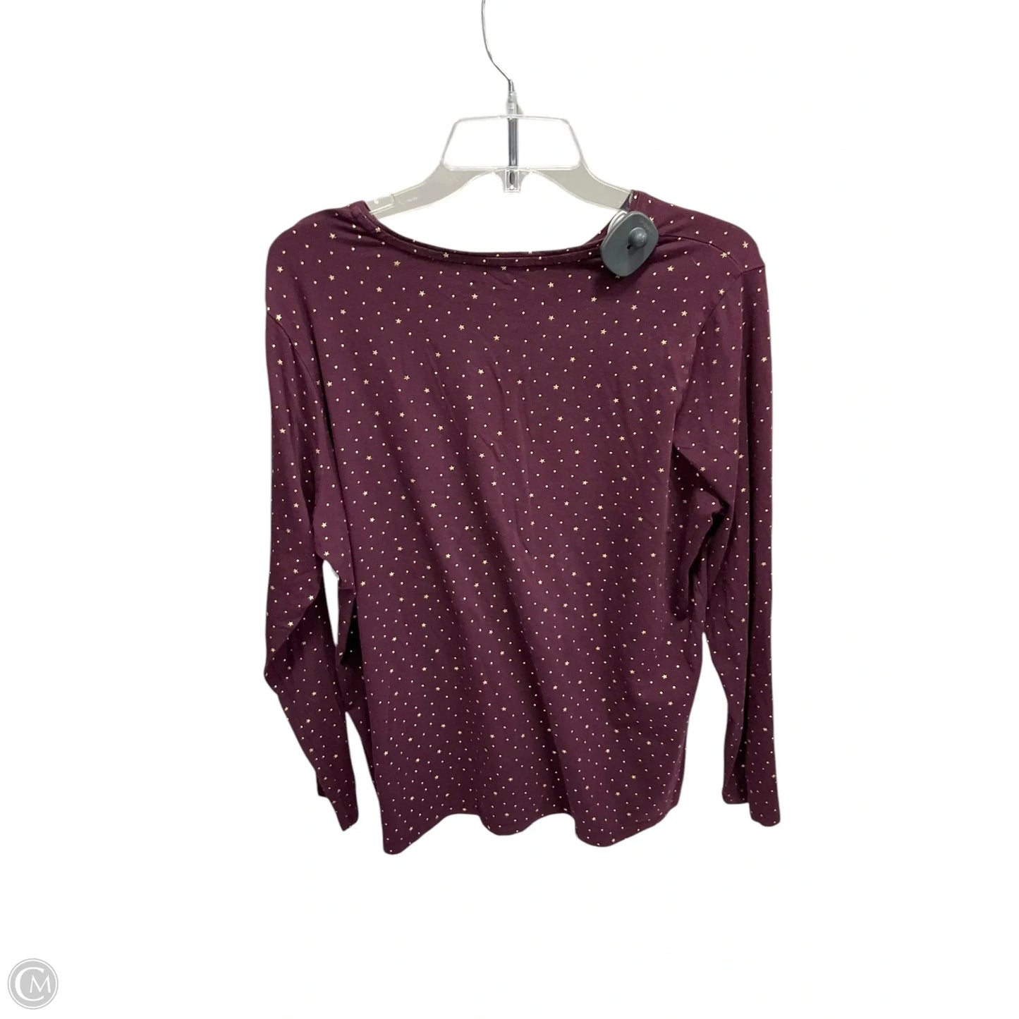 Top Long Sleeve By Lands End In Maroon, Size: 1x