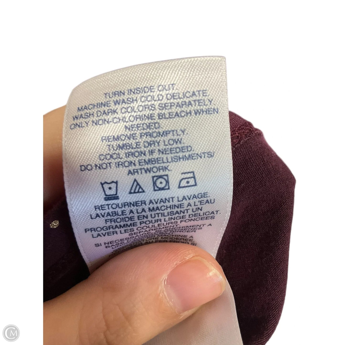 Top Long Sleeve By Lands End In Maroon, Size: 1x