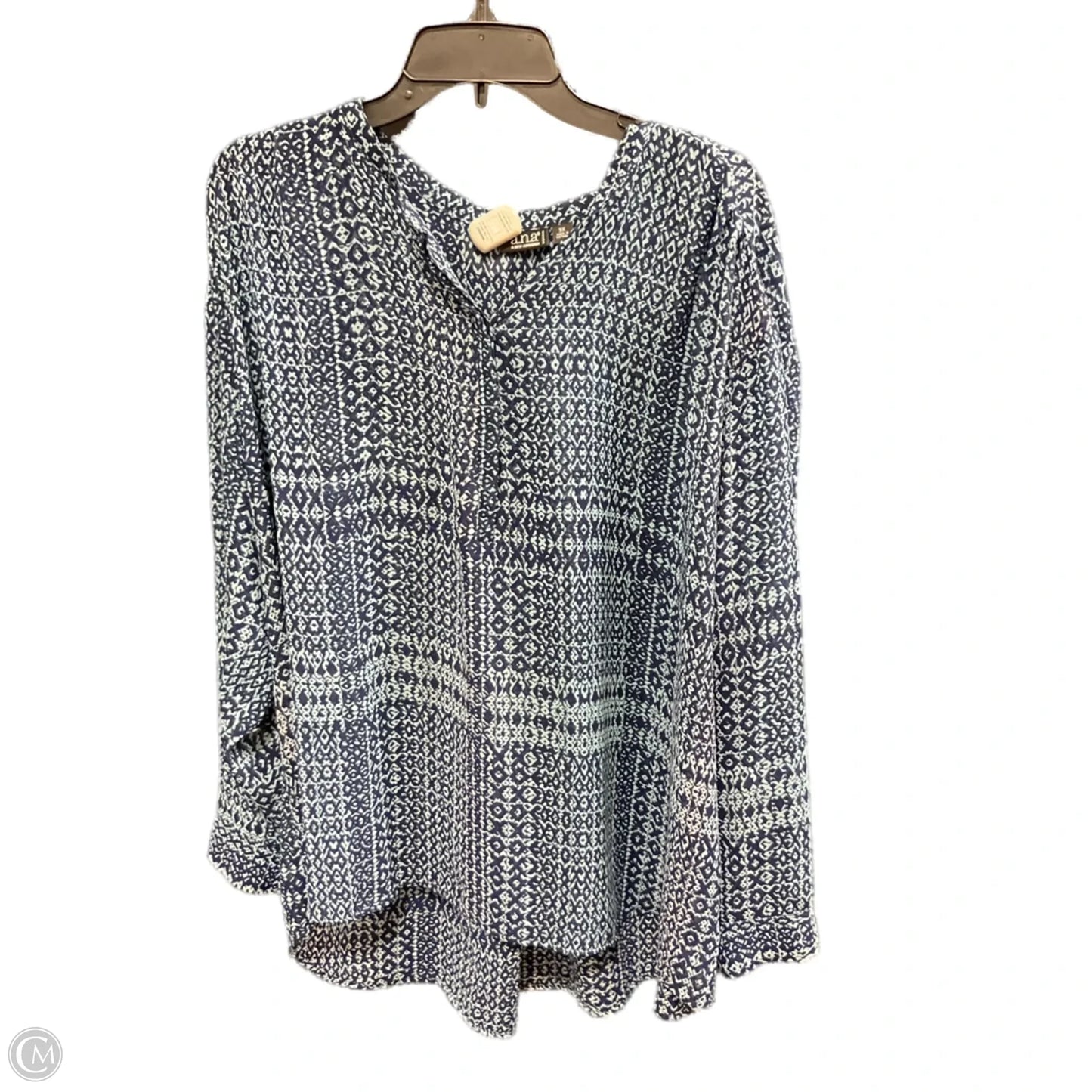 Top Long Sleeve By Ana In Blue, Size: 3x