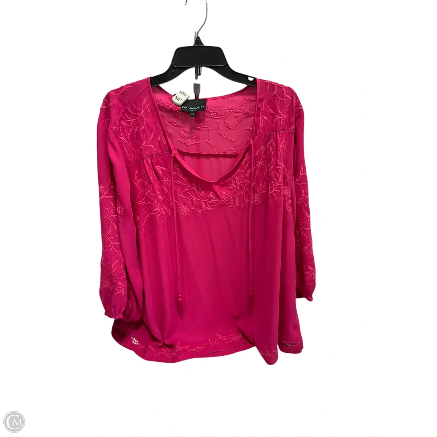 Top Long Sleeve By Cynthia Rowley In Pink, Size: 2x