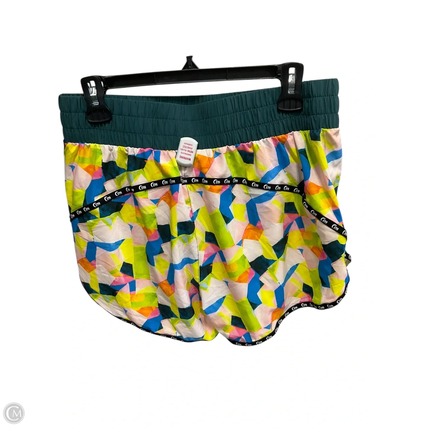 Athletic Shorts By Zyia In Green & Yellow, Size: L