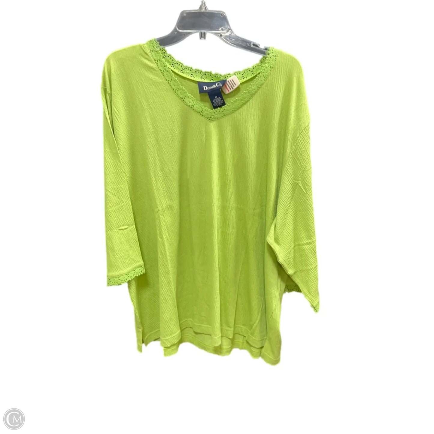 Top 3/4 Sleeve By Denim And Company In Green, Size: 3x