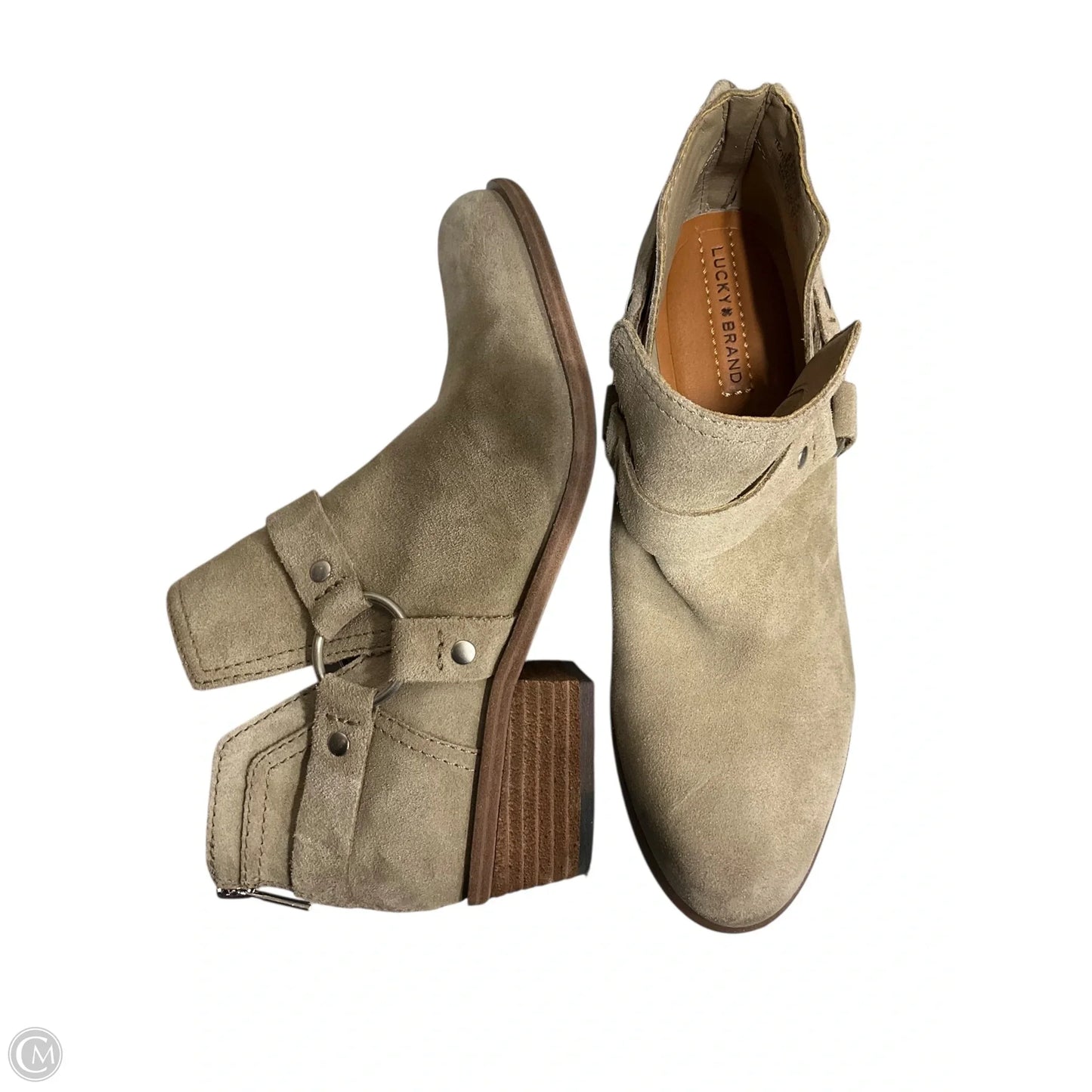 Boots Ankle Heels By Lucky Brand In Taupe, Size: 8.5