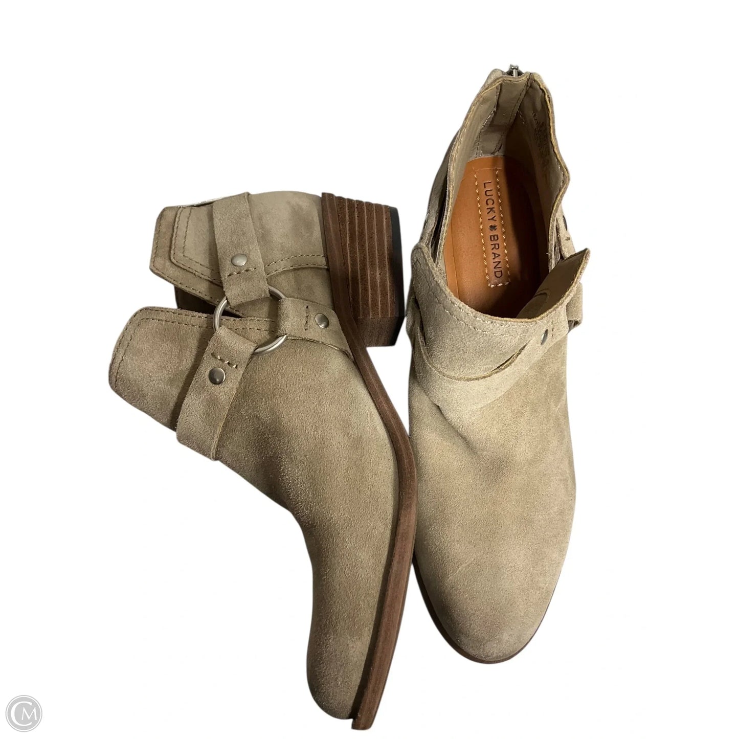 Boots Ankle Heels By Lucky Brand In Taupe, Size: 8.5