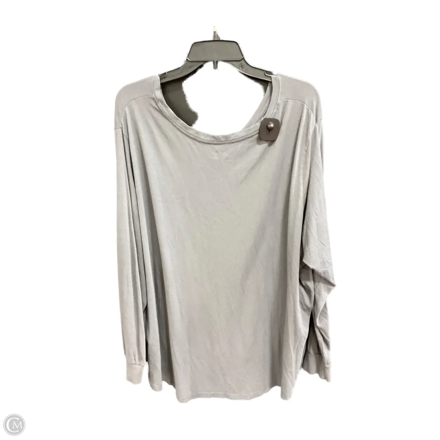 Top Long Sleeve Basic By Terra & Sky In Grey, Size: 4x