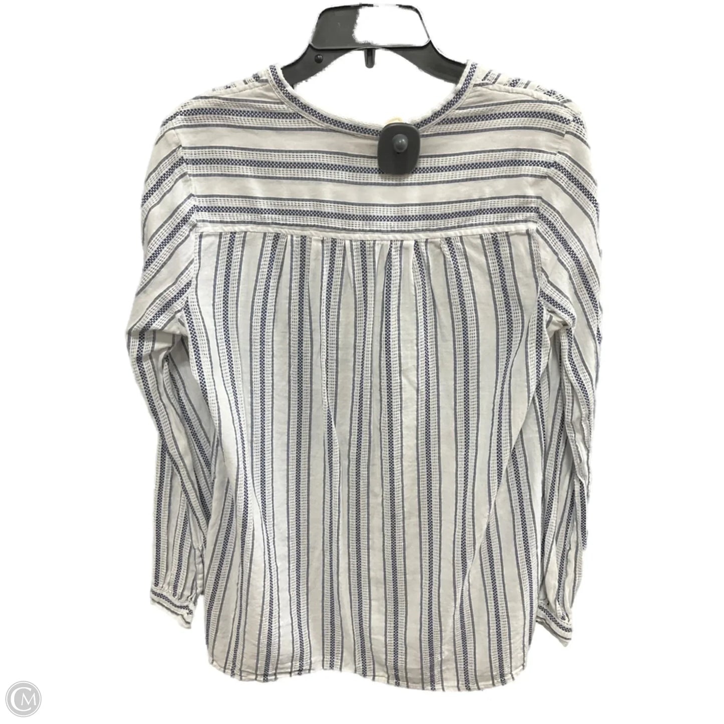 Top Long Sleeve By Max Studio In Blue & White, Size: M