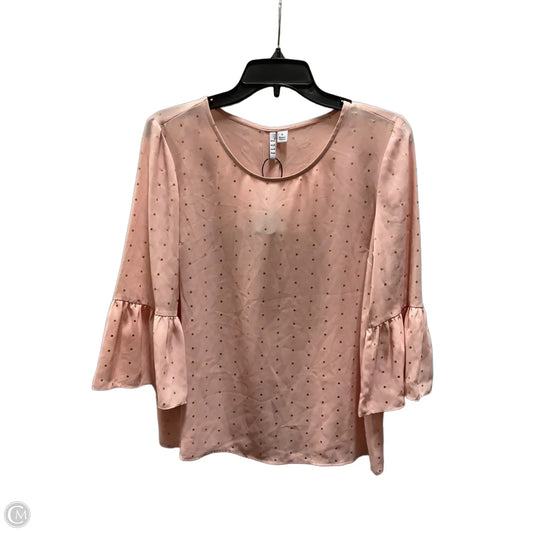 Top 3/4 Sleeve By Elle In Pink, Size: S