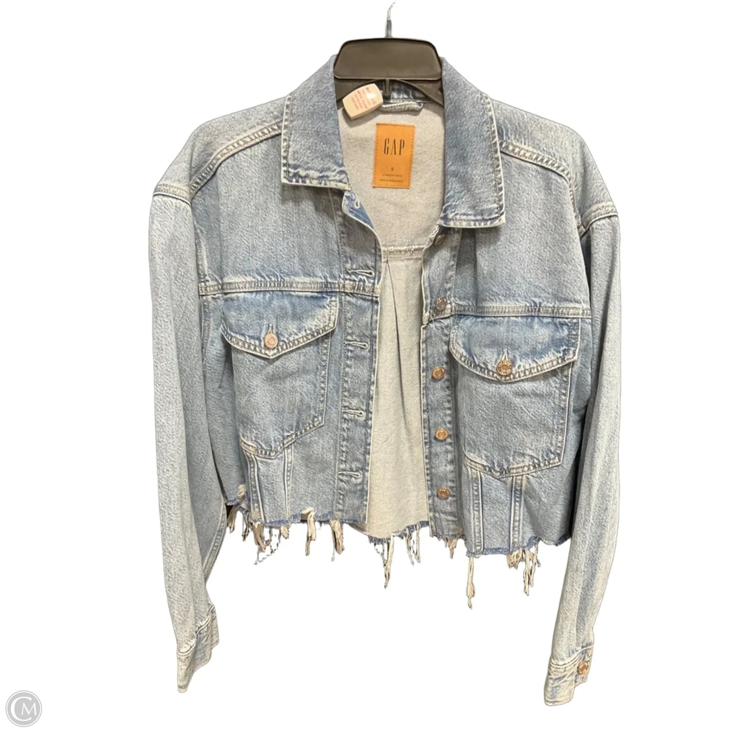Jacket Denim By Gap In Blue Denim, Size: S
