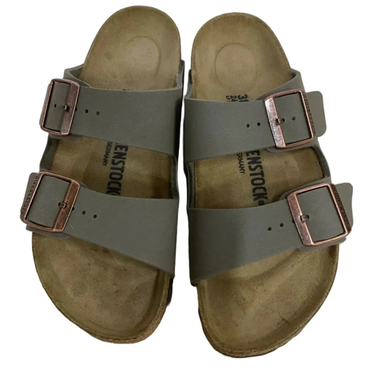 Sandals Flats By Birkenstock In Brown, Size: 7