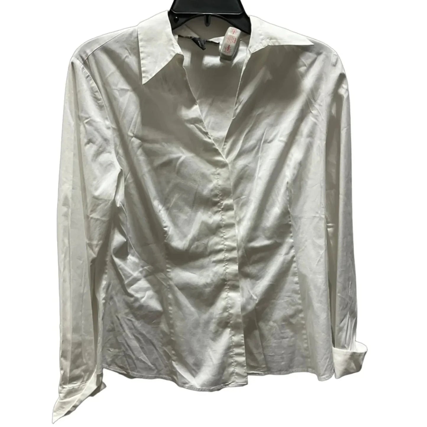 Blouse Long Sleeve By Saks Fifth Avenue In White, Size: 8