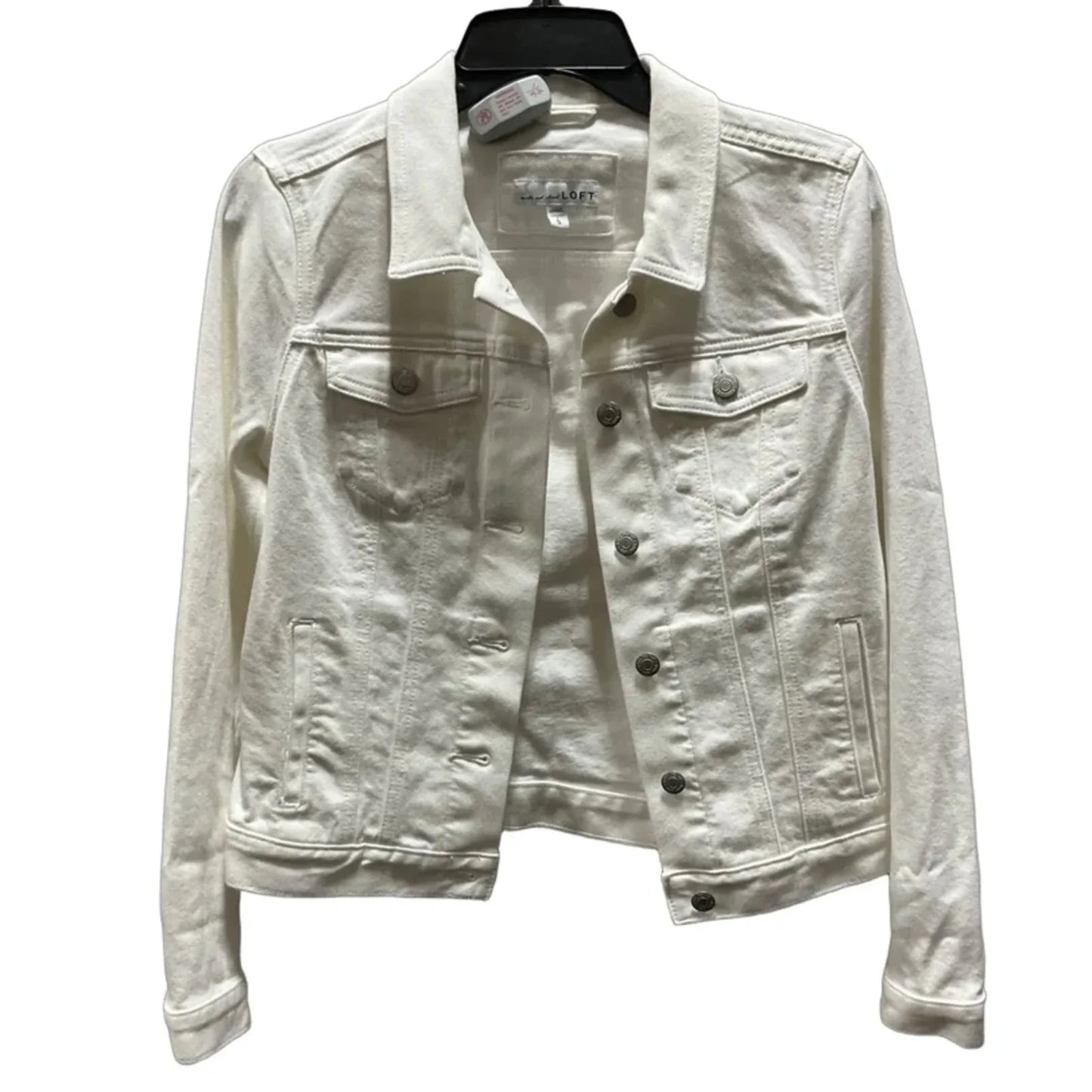 Jacket Denim By Loft In White Denim, Size: S