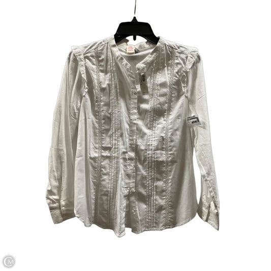 Blouse Long Sleeve By Old Navy In White, Size: M