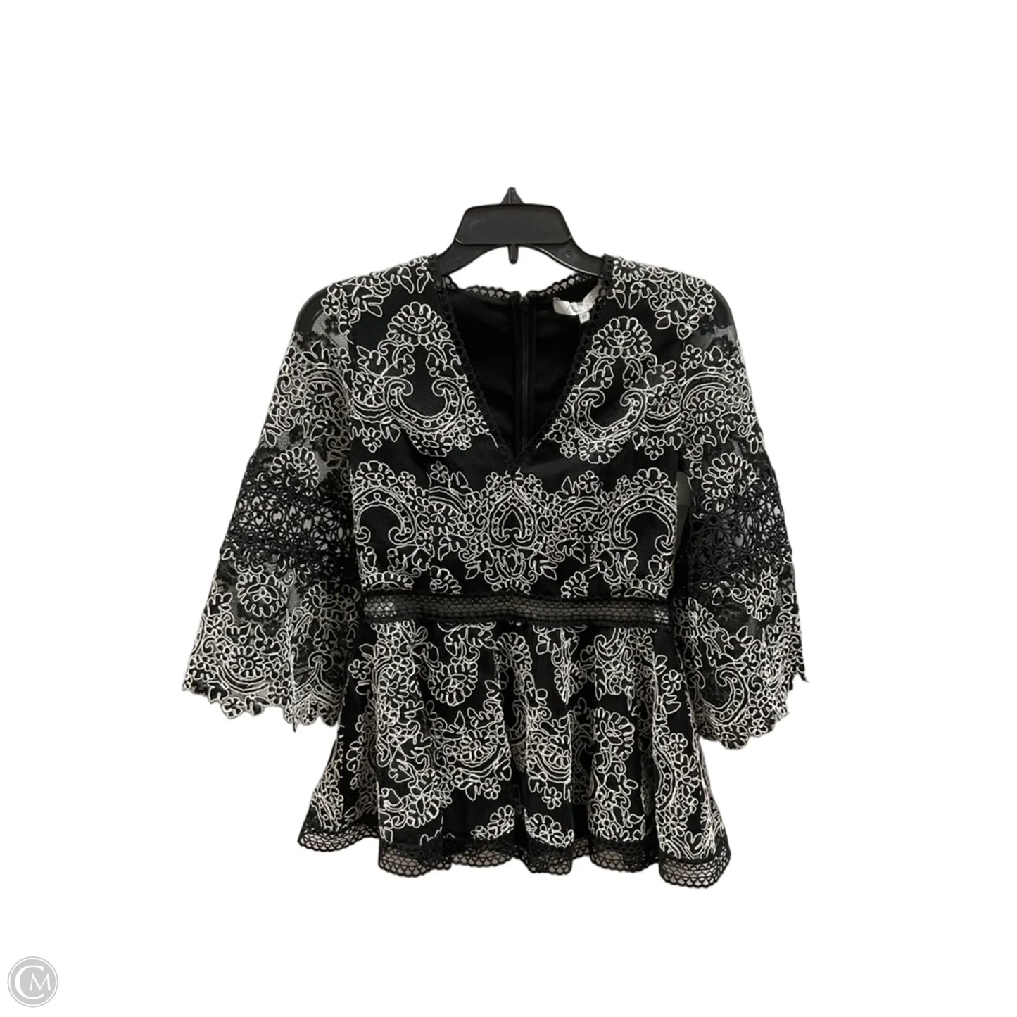 Top 3/4 Sleeve By Cma In Black, Size: S