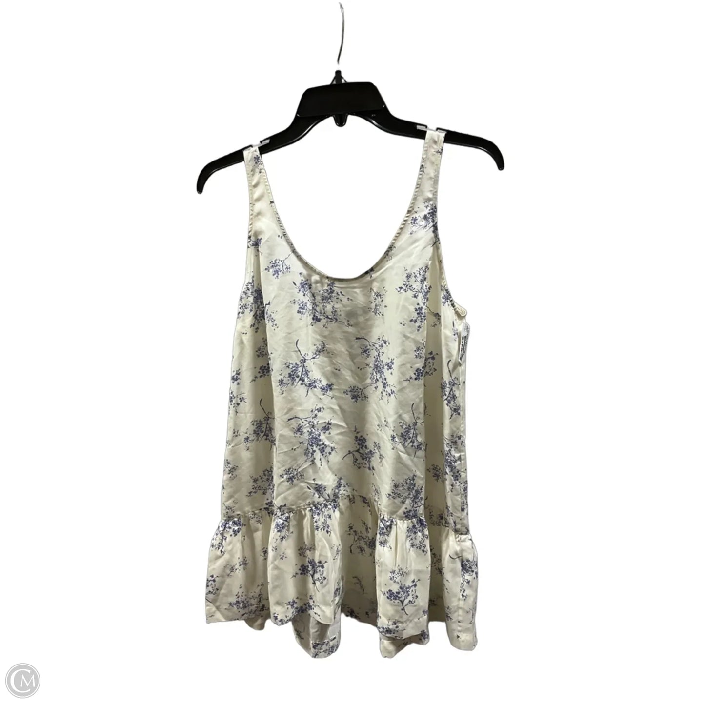 Top Sleeveless By Cmb In Blue & Cream, Size: S