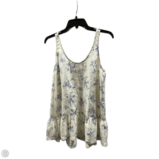 Top Sleeveless By Cmb In Blue & Cream, Size: S