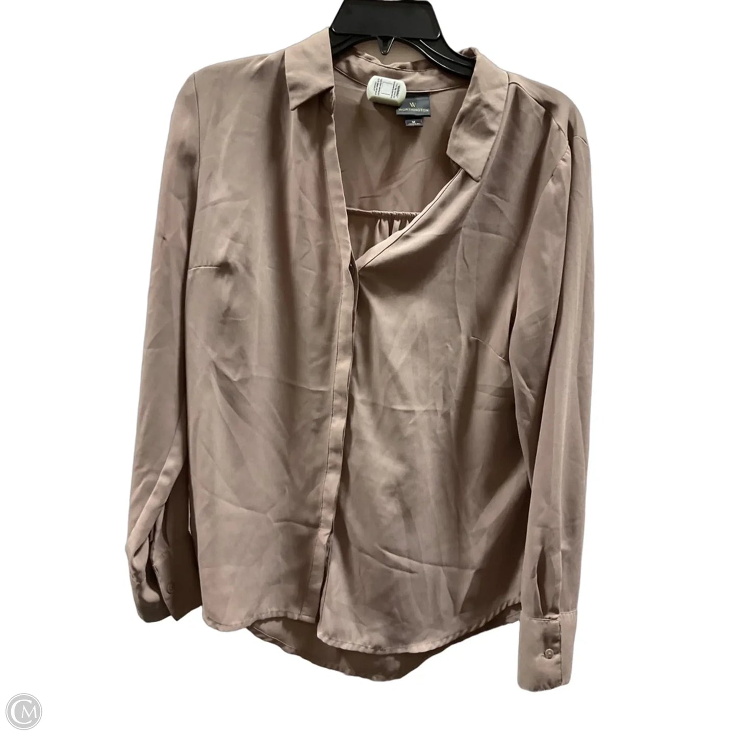 Blouse Long Sleeve By Worthington In Brown, Size: M