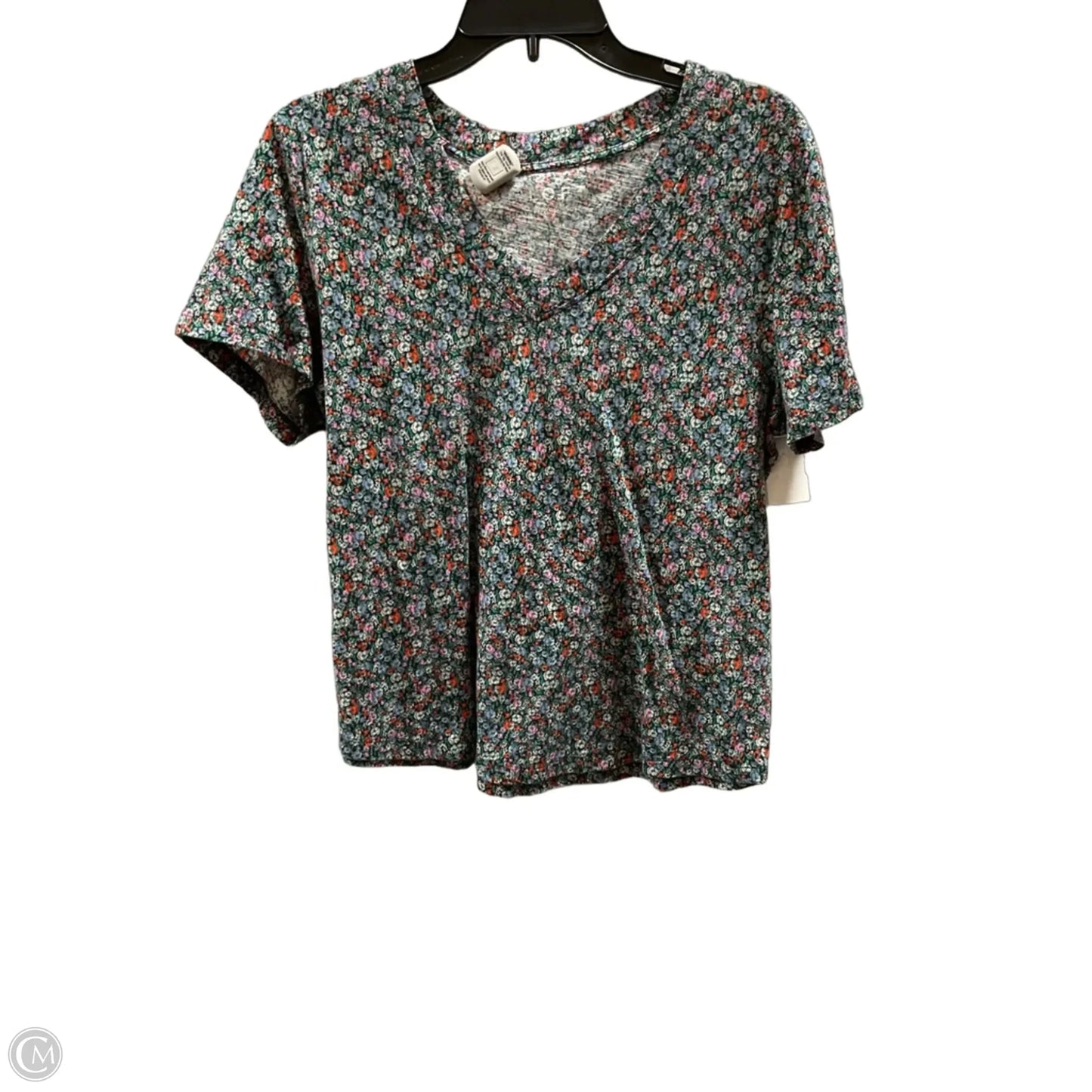 Top Short Sleeve By Loft In Floral Print, Size: L