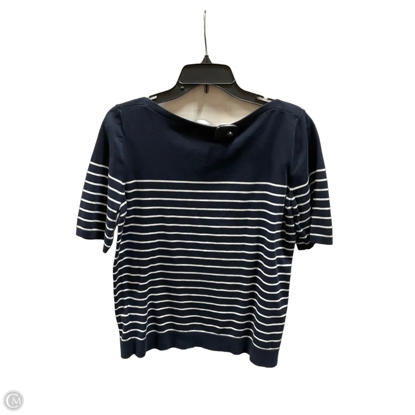 Top Short Sleeve By Banana Republic In Navy, Size: L