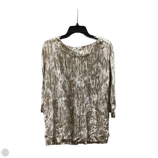 Top 3/4 Sleeve By Pure Jill In Brown & White, Size: S