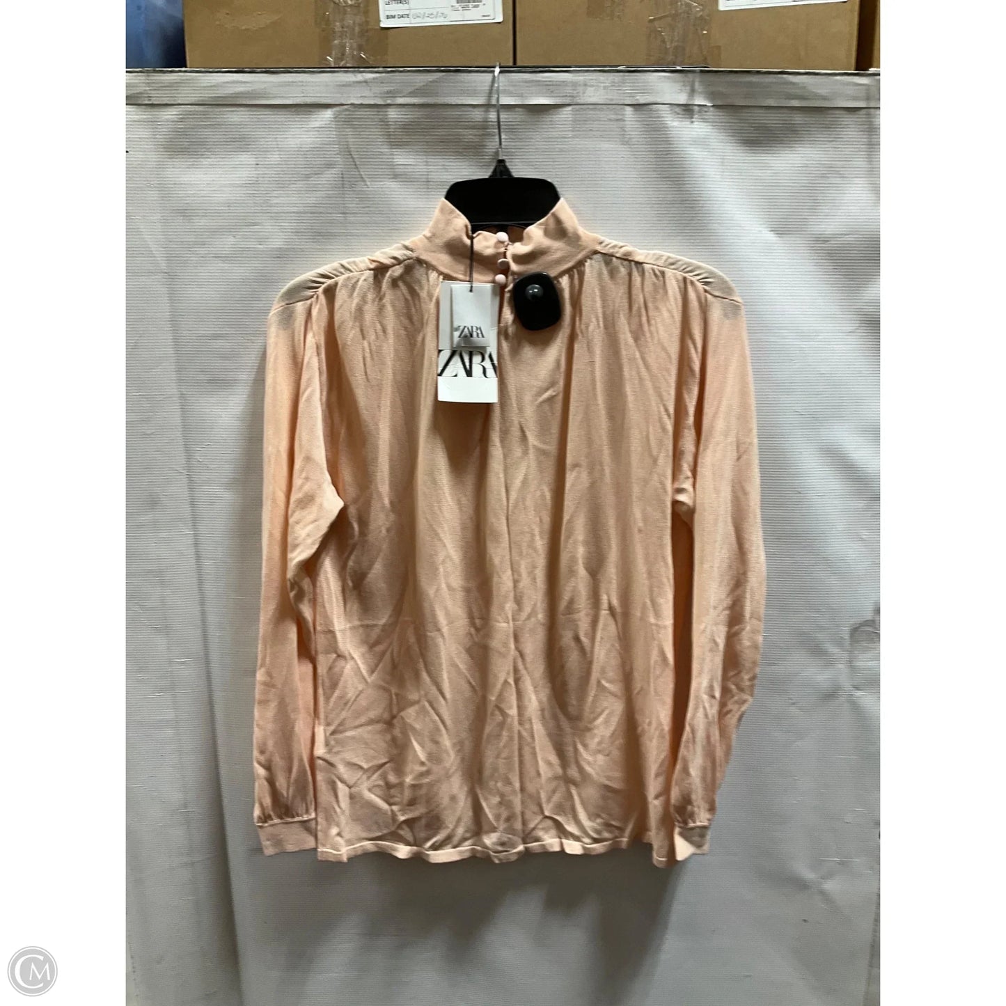 Top Long Sleeve By Zara In Pink, Size: S