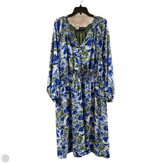 Dress Casual Midi By Lane Bryant In Blue & Green, Size: 20