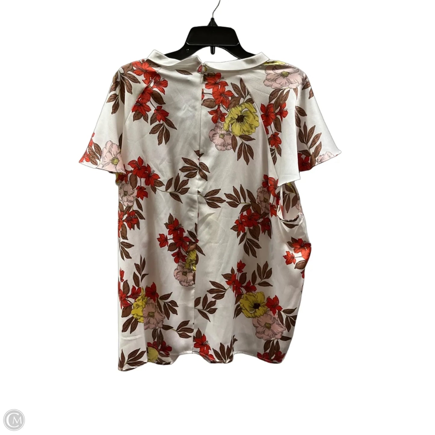 Top Short Sleeve By Liz Claiborne In Floral Print, Size: 2x